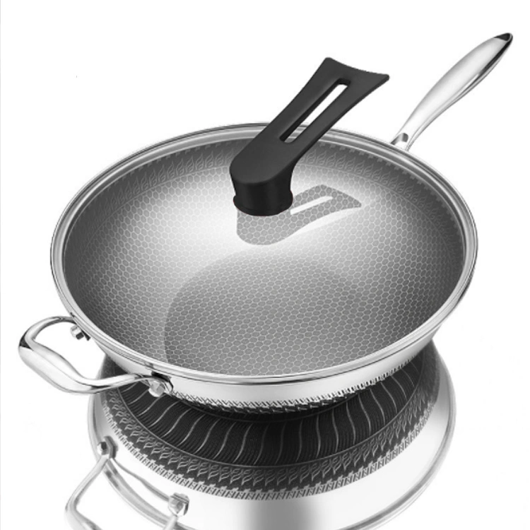 Customized Stainless Steel 316 Non Stick 32cm Fried Steak Frying Pan