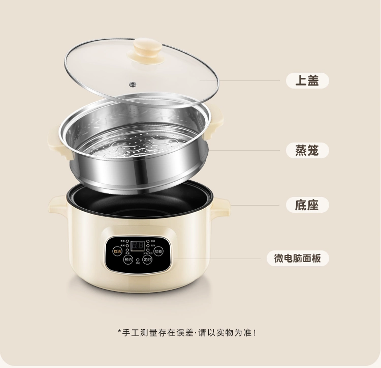 Xbc-20cm Double-Layer Touch Electric Cooking Pot Electric Steamer Electric Frying Pan Factory Direct Sales