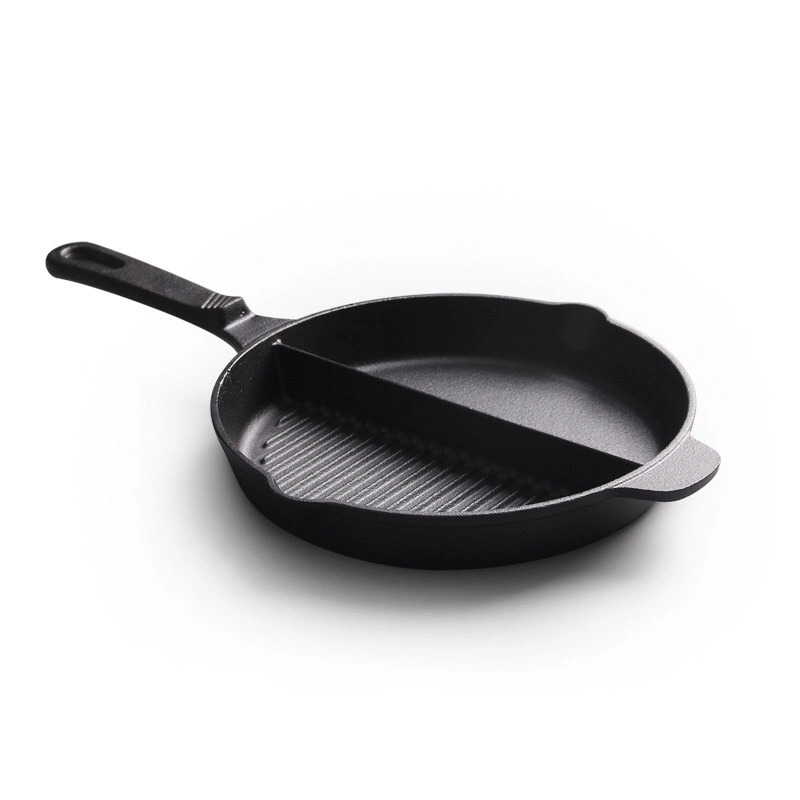 Nonstick Cast Iron Grill Pan Double Useful Frying Pan