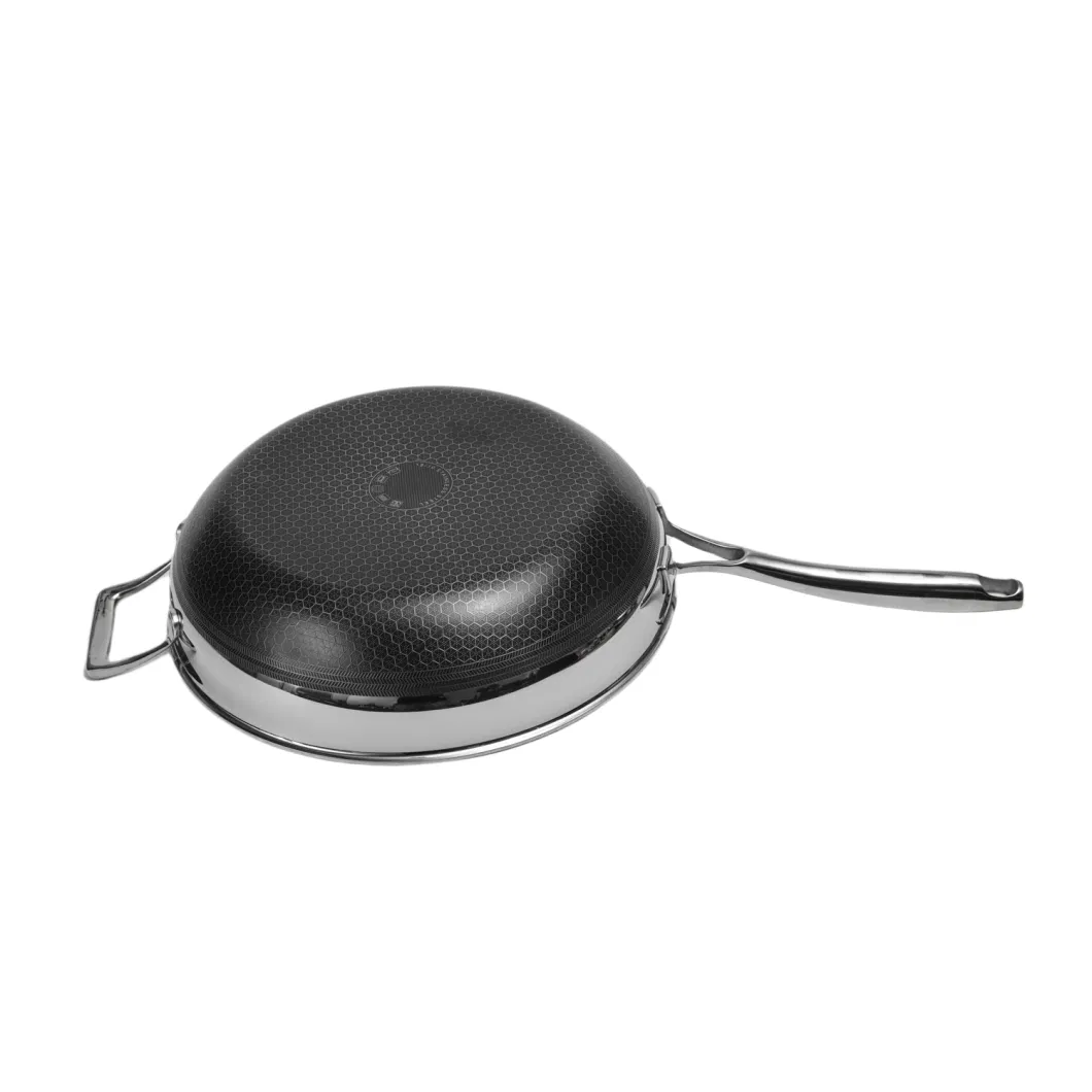 Hot Sales Stainless Steel Cookware Non-Stick Double Layer Honey Comb Coating 30cm Wok