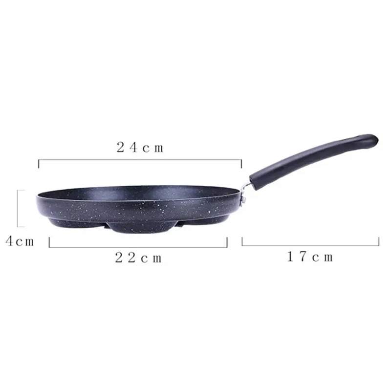 4 Holes Egg Pan Multifunction Nonstick Round Fry Pancake Pan Frying Pans Hamburger Tawa Pan