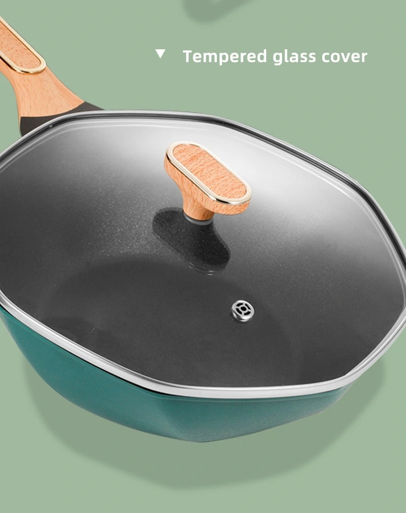 30 Cm Square Deep Chef Frying Pan Skillet with Non Stick Coating Cookware for Saute and Grill