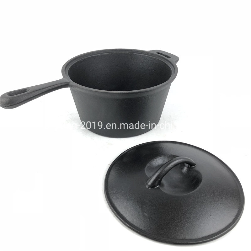 Double Use Cast Iron Sauce Skillet Pan &amp; Grill-Lid 2 in 1