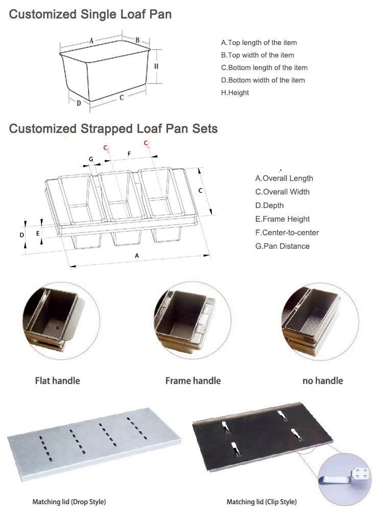 Customizable Aluminium Non Stick Corrugated Pullman Loaf Pan Bread Baking Pan Toast Sandwich Baking Pan with Lid