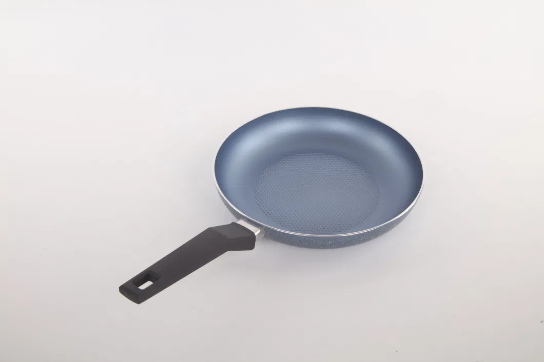 Custom Logo 20cm-30cm Blue Pressed Aluminium Cooking Non-Stick Frying Pan