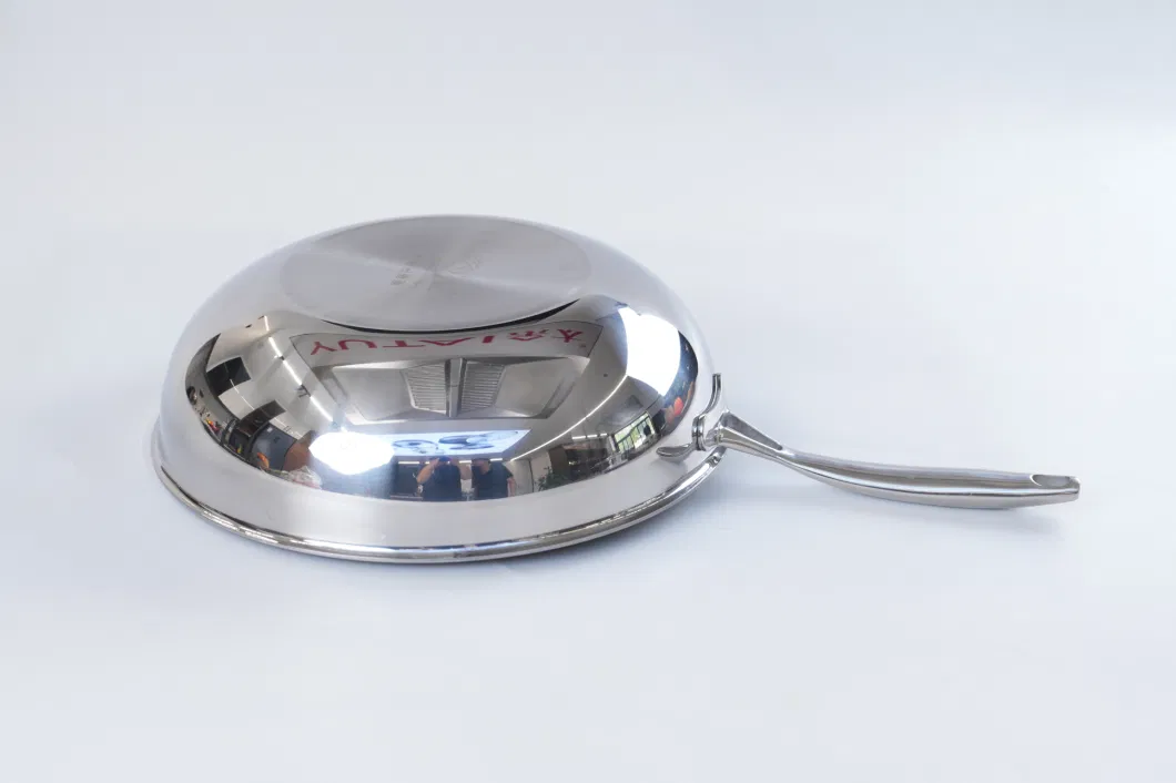 Factory Price Tri-Ply Stainless Steel 30cm Non-Stick Ceramic Honey Comb Wok Pfoa&Pfas Free