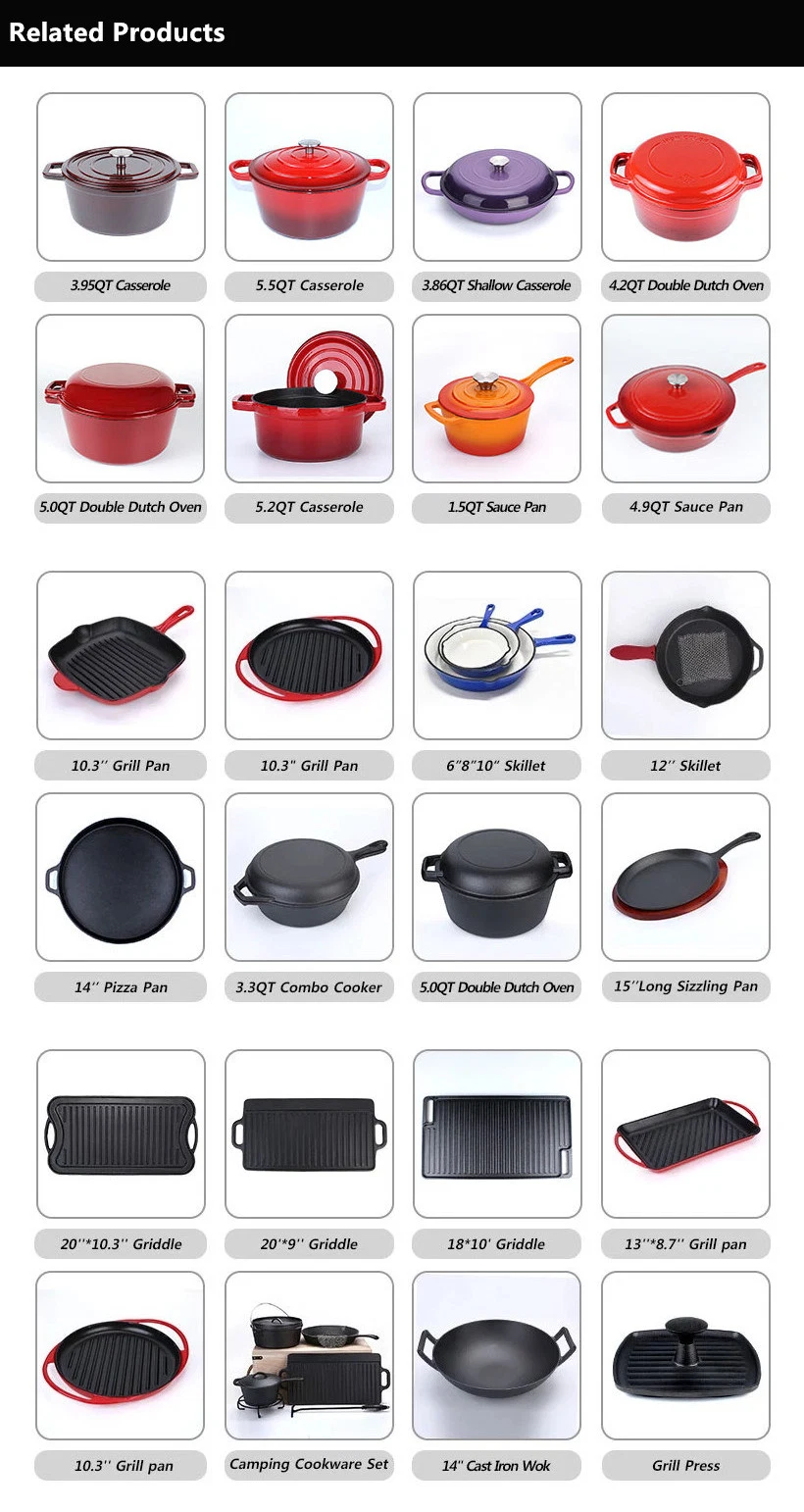 Double Use Cast Iron Sauce Skillet Pan &amp; Grill-Lid 2 in 1