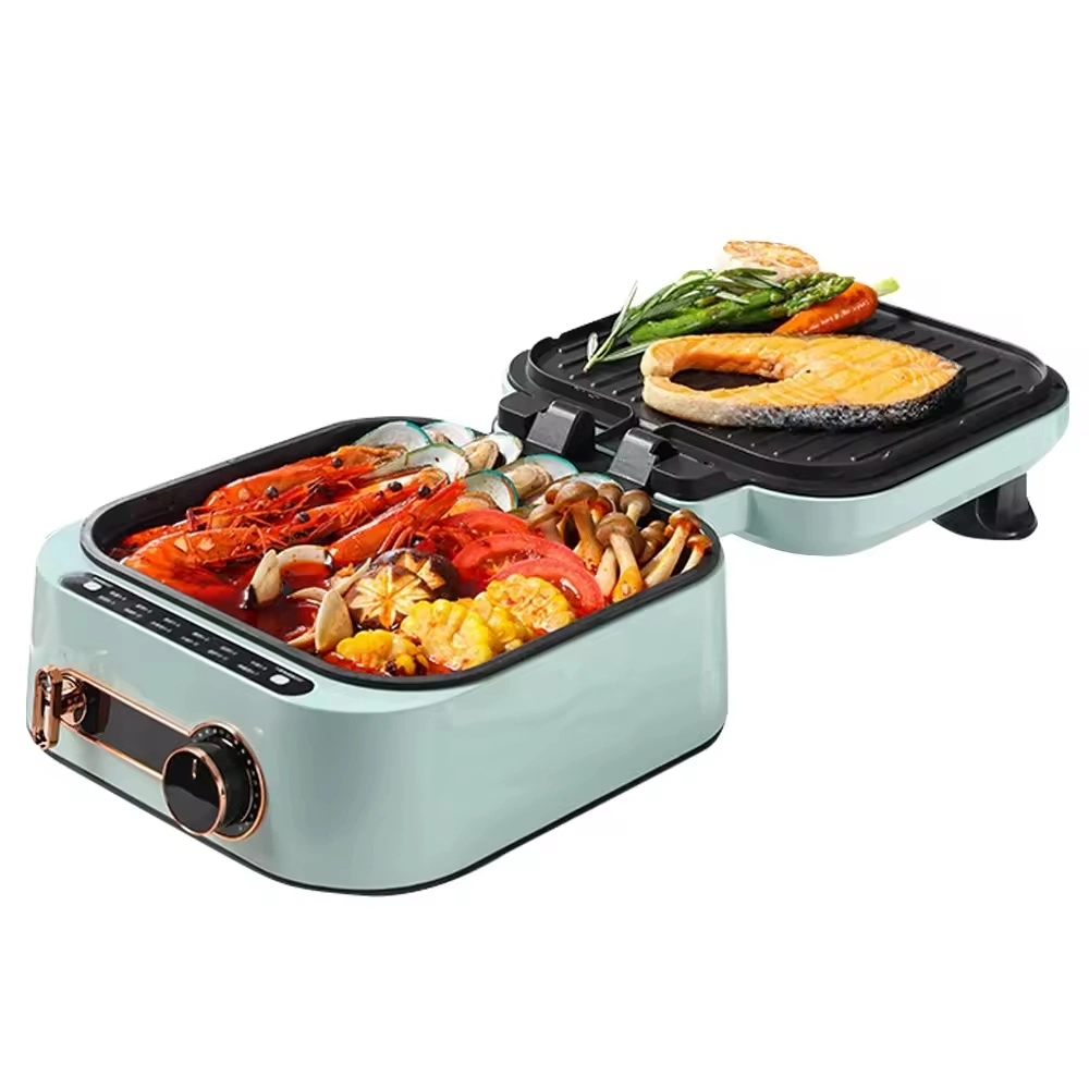 Household 220V Double-Sided Heating Baking Pan Electric Skillet Pizza Pie Cooking Machine BBQ Tool