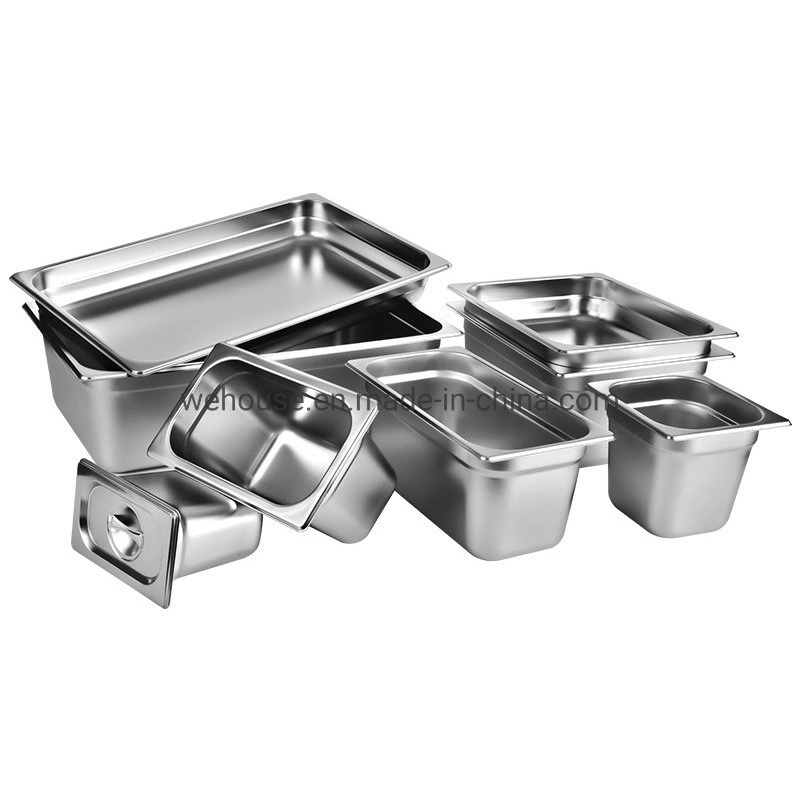 Euro Kitchenware Hotel 1/9 Gastronorm Food Tray Gn Pans Stainless Steel BBQ Food Container Buffet Sheet Set Hotel Pan Baking Pans