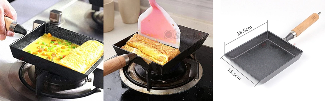 Japanese Rolled Omelet Pan Tamagoyaki Egg Pan Cast Iron Mini Omelet Pan