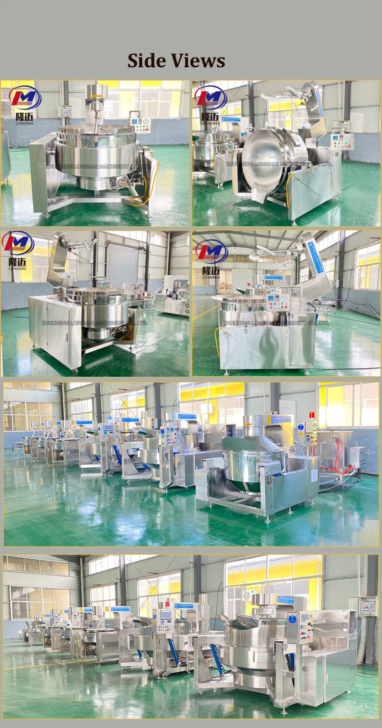 CE Approved Large Capacity Cooking Mixer Machine Jam Sauce Process Cooking Pot Stainless Steel Gas Fired Jacketed Pot Customized