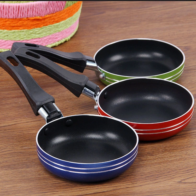 Factory Cheap Aluminum Flat Bottom Non-Stick Coating Mini Fry Pans for Cooking Spiral Bottom Bakelite Handle Frying Pan