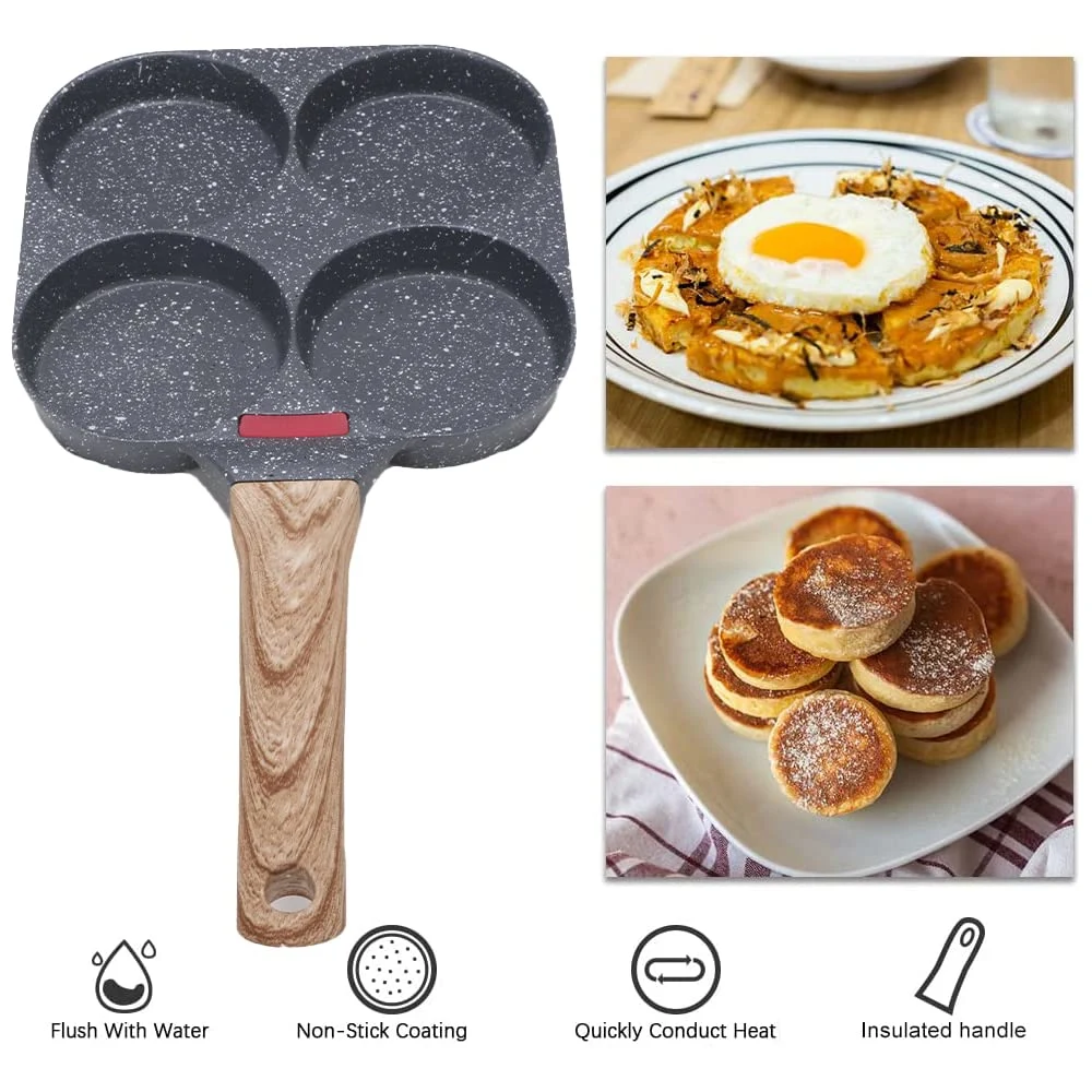 Egg-Frying-Pan Fried Nonstick 4-Cups Pancake Aluminium Alloy Cooker Gas Stove &amp; Induction