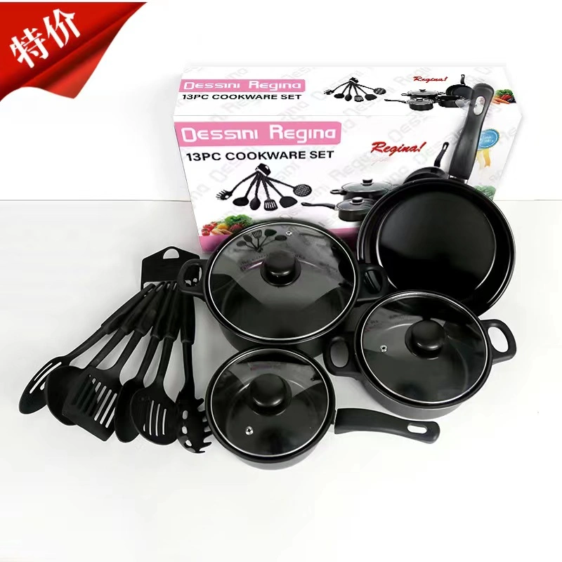 Good Cheap Price Ghana Nigeria Africa Market Cookware 13PCS Frying Pan Sets Dessini Regina 13 Pieces Cookware Set 13 PCS Cookware Set 13PCS Cookware Set