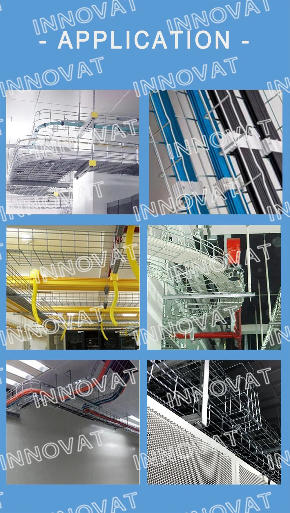 Wire Mesh Cable Tray with Accessories Galvanised Ventilated Carbon Steel T Welding Flat Wire Mesh