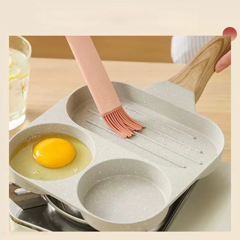 High Quality Breafast Pan Marble Non-Stick Frying Pan 3 Hole Square Egg Frying Pan