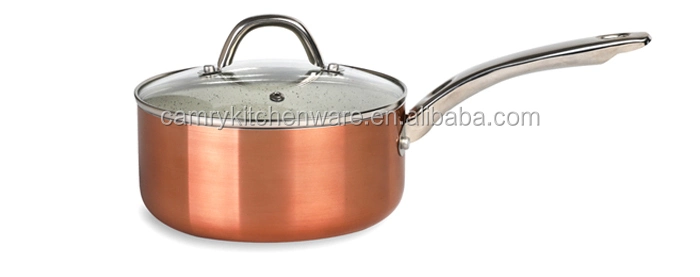 Hot Selling Ceramic Coated Non-Stick Frying Pan Stockpot Copper Cookware Set