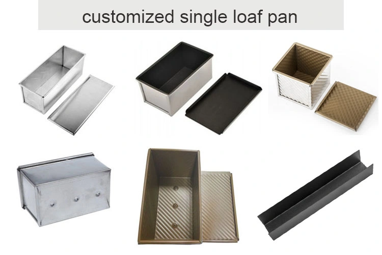 Custom Made Bakeware 5 Cavities Aluminium Alusteel Non Stick Corrugated Toast Sandwich Bread Loaf Baking Pan with Lid