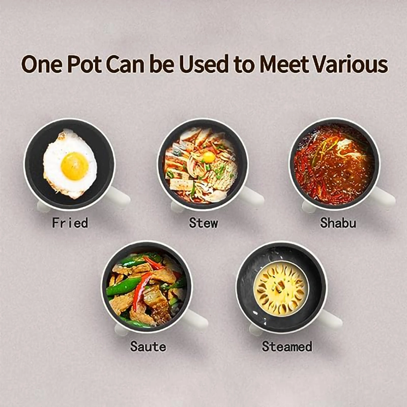 Hot Pots Cooker Skillet Multifunction Frying Pan Non-Stick Grill Stir-Fried Stewed Cookware Steak Noodle Ramen Shabu Pot