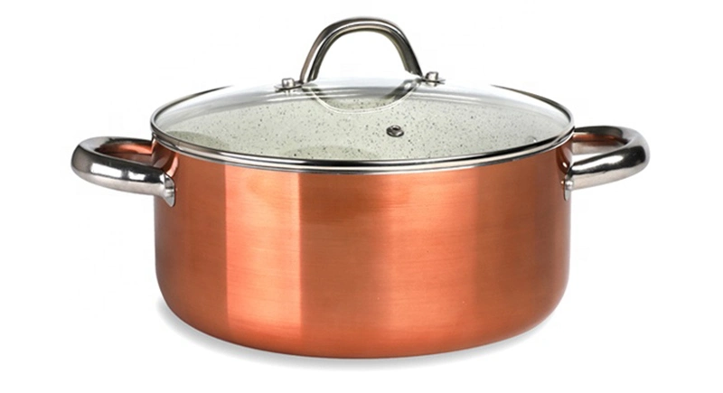 Hot Selling Ceramic Coated Non-Stick Frying Pan Stockpot Copper Cookware Set