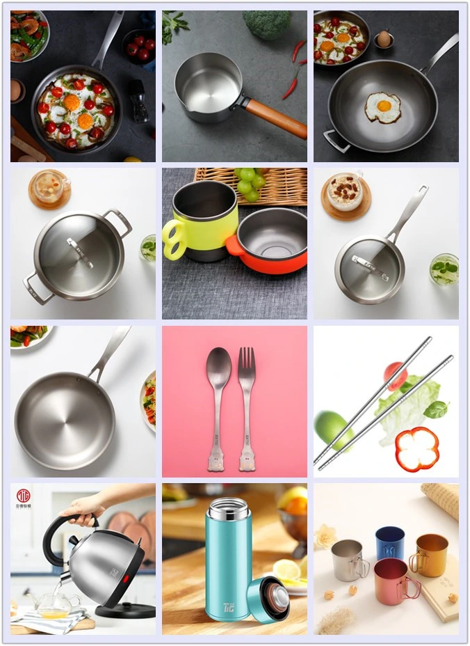 20cm Newest Design Non-Stick Titanium Stainless Steel Aluminum 3-Layer Frying Pan