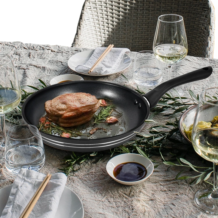 Nonstick Frying Pan with Glass Lid Aluminum Stainless Steel Metal Cookware Kitchen Utensils