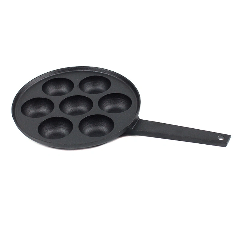 7 Recesses Cast Iron Door Pan Diameter 5.5cm Baking Mold Pancake Maker Suitable for Induction Hobs