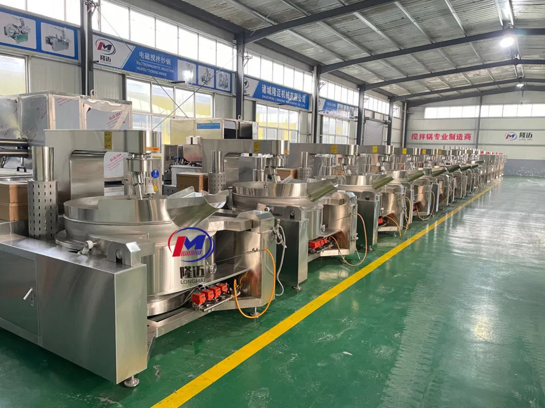 CE Approved Large Capacity Cooking Mixer Machine Jam Sauce Process Cooking Pot Stainless Steel Gas Fired Jacketed Pot Customized