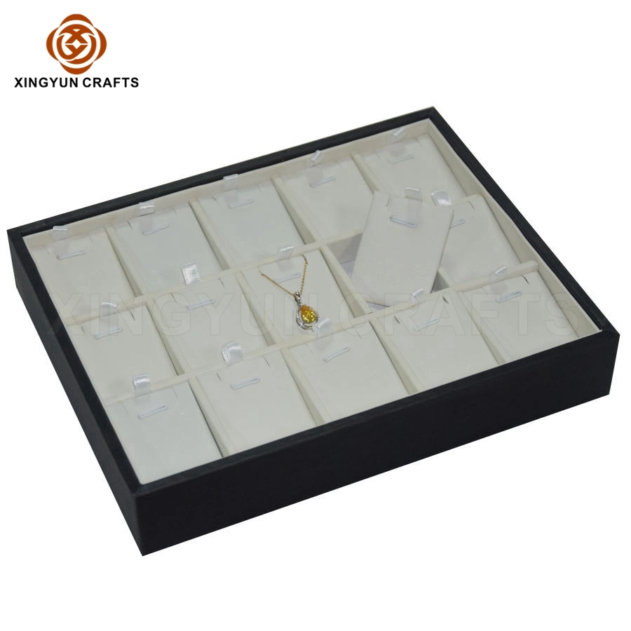 Custom Logo Color Store Showcasce Jewewelry Display Tray for Diamond Ear Stud Wood Stackable Trays