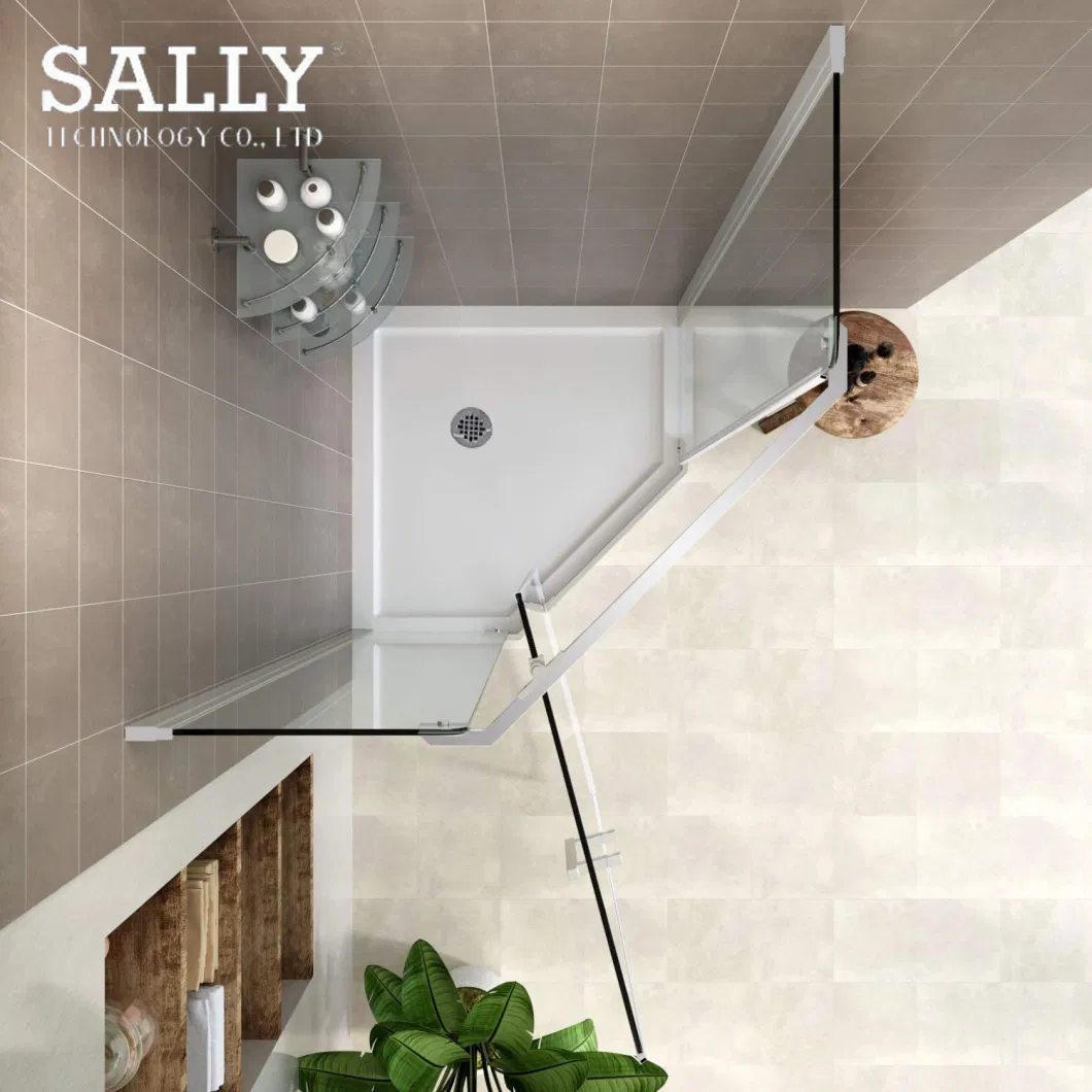 Sally ABS White Acrylic Diamond Neo-Angle Enclosure Shower Base 38X38X6 Inch Center Drain Single Threshold Shower Tray