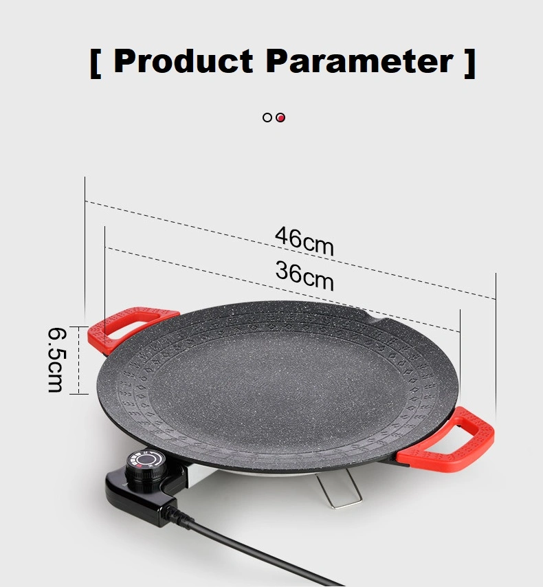 Round Electric Frying Pan Heat Resistant Handle Electric Pizza Pan Nonstick