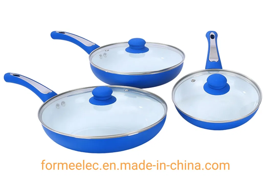 20cm 24cm 28cm Ceramic Aluminum Cookware Set Fry Pan 6 Pieces Set Frypan