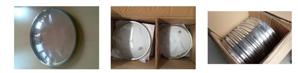 Type H Flat Tempered Glass Lid for Frying Pan and Pot with S/S Rim