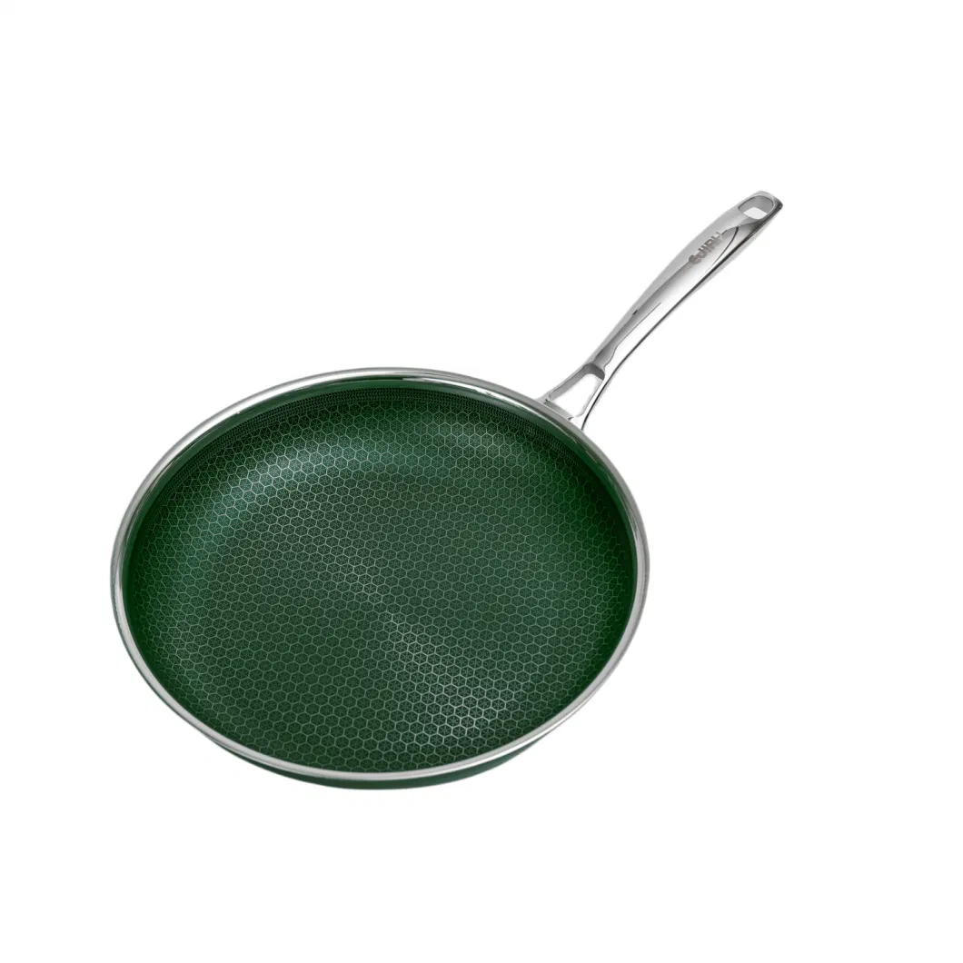 Stainless Steel Cookware Nonstick Honey Comb Coating Blackish Green Ceramic 28cm Frying Pan