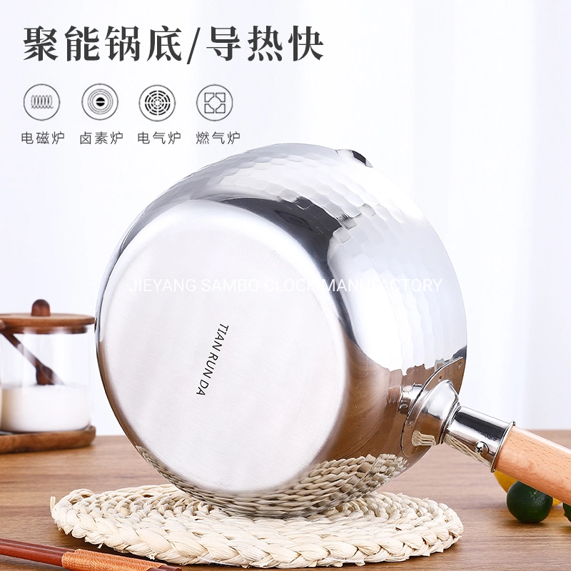 Japanese Style Stainless Steel Frying Pans Snow Pan Milk Pot Skillets Pans Noodle Pot