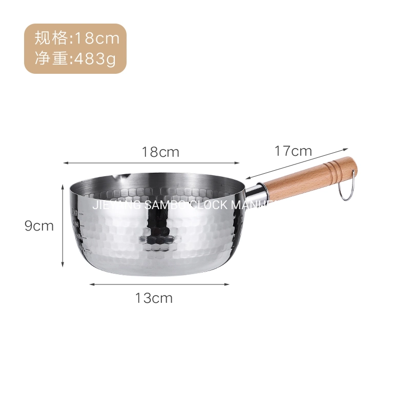 Japanese Style Stainless Steel Frying Pans Snow Pan Milk Pot Skillets Pans Noodle Pot