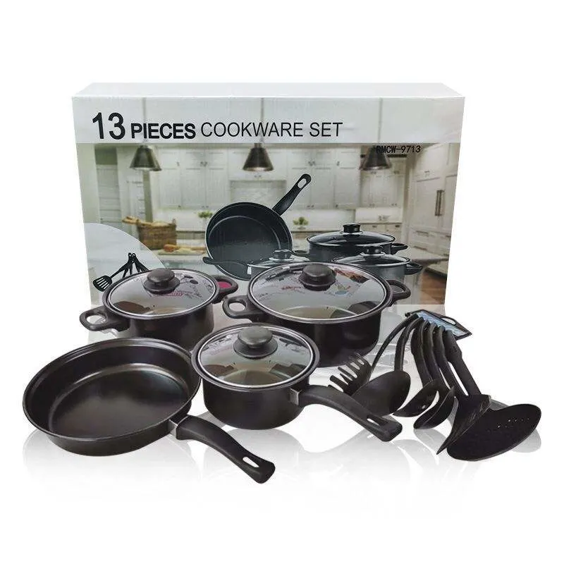 Hot Selling Non Stick Die Casting Cast Iron Pot Frying Pan Casserole Kitchen Utensils Sets