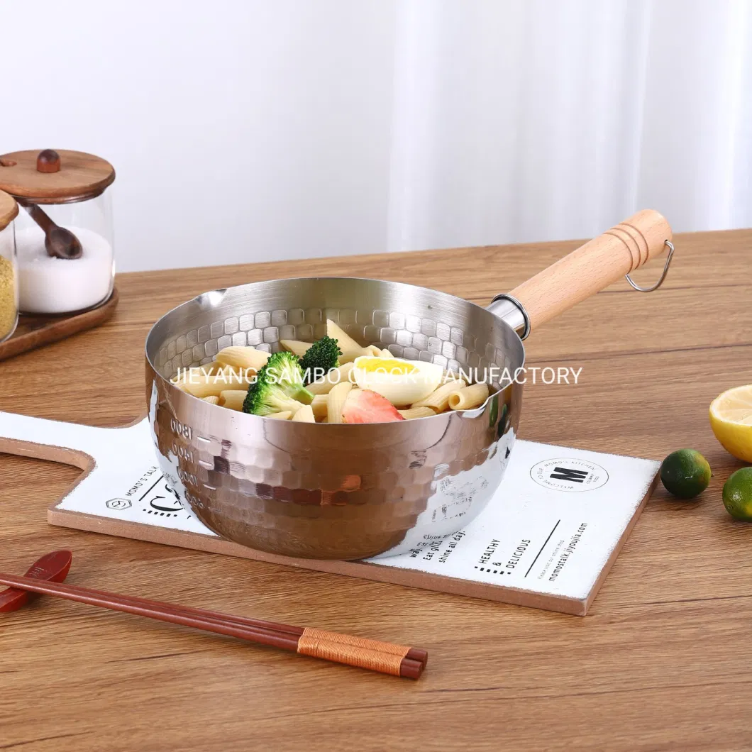 Japanese Style Stainless Steel Frying Pans Snow Pan Milk Pot Skillets Pans Noodle Pot