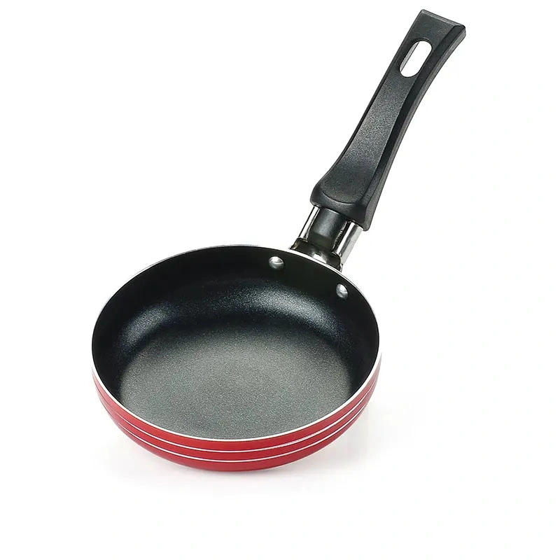 Factory Cheap Aluminum Flat Bottom Non-Stick Coating Mini Fry Pans for Cooking Spiral Bottom Bakelite Handle Frying Pan