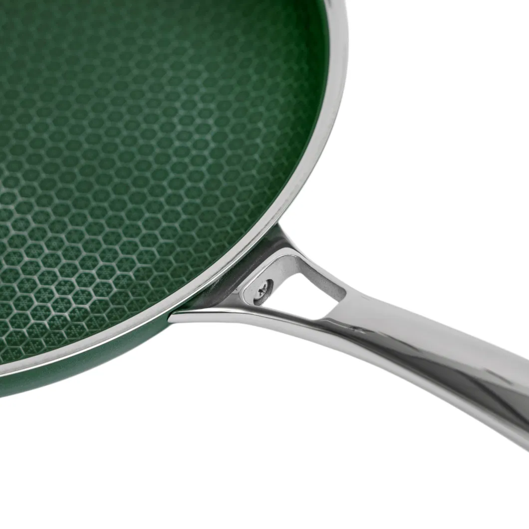 Stainless Steel Cookware Nonstick Honey Comb Coating Blackish Green Ceramic 28cm Frying Pan