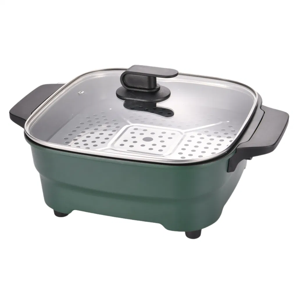 Powerful 1600W Electric Frying Pan30cm, 6L Capacity, Even Heating