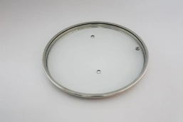 Type H Flat Tempered Glass Lid for Frying Pan and Pot with S/S Rim