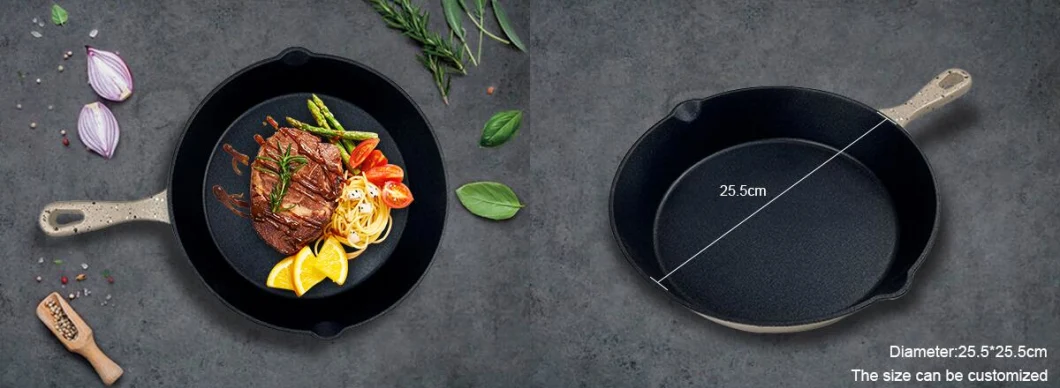 Customized Maifanite Color Silicone Oil Cast Iron Skillet