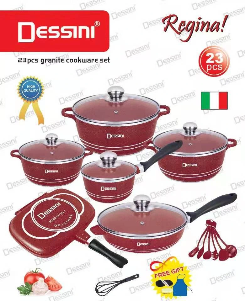 Good Cheap Price Ghana Nigeria Africa Market Cookware 13PCS Frying Pan Sets Dessini Regina 13 Pieces Cookware Set 13 PCS Cookware Set 13PCS Cookware Set