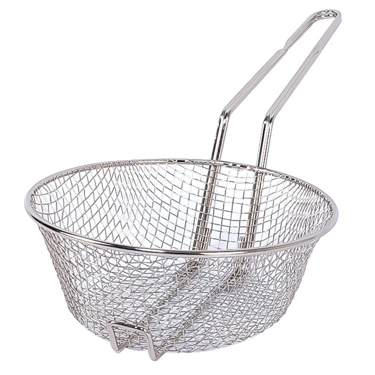 Round Culinary Basket Fine Mesh Cooking Pot Frying Basket Restaurant Wire Frying Potato Chicken Chip Baskets