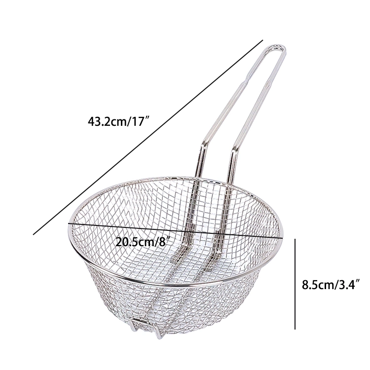 Round Culinary Basket Fine Mesh Cooking Pot Frying Basket Restaurant Wire Frying Potato Chicken Chip Baskets