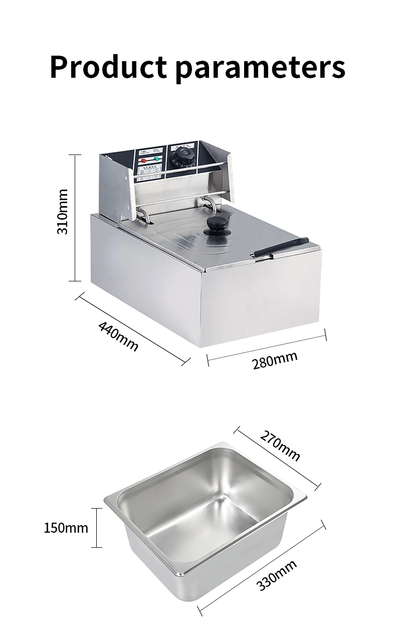 Restaurant Commercial Potato/ Chip/French Fries/Chicken Wings/Doughnut/ Electric Deep Fryer with Frying Basket