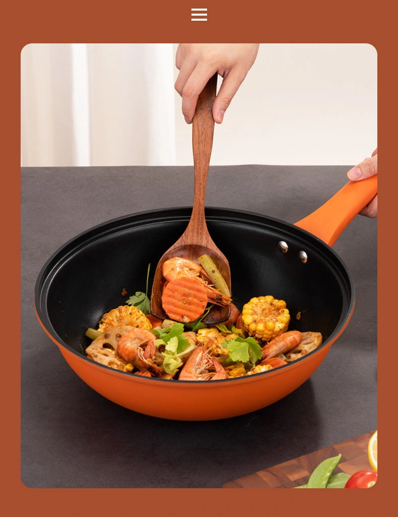 Chinese Style Nonstick Steel Wok Cookware Pan with Lid