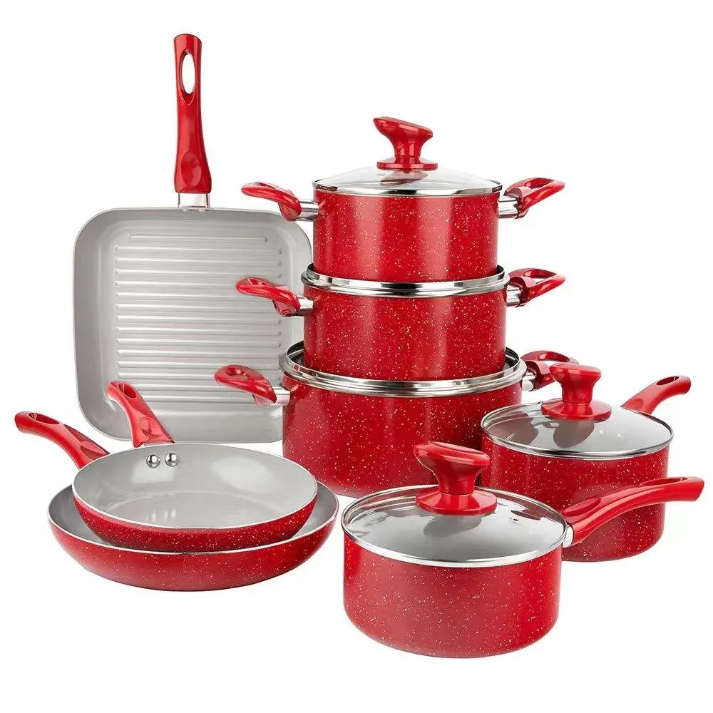 Factory Direct Sale Pressed Non-Stick Aluminum Cookware Set Ceramic Cooking Pot