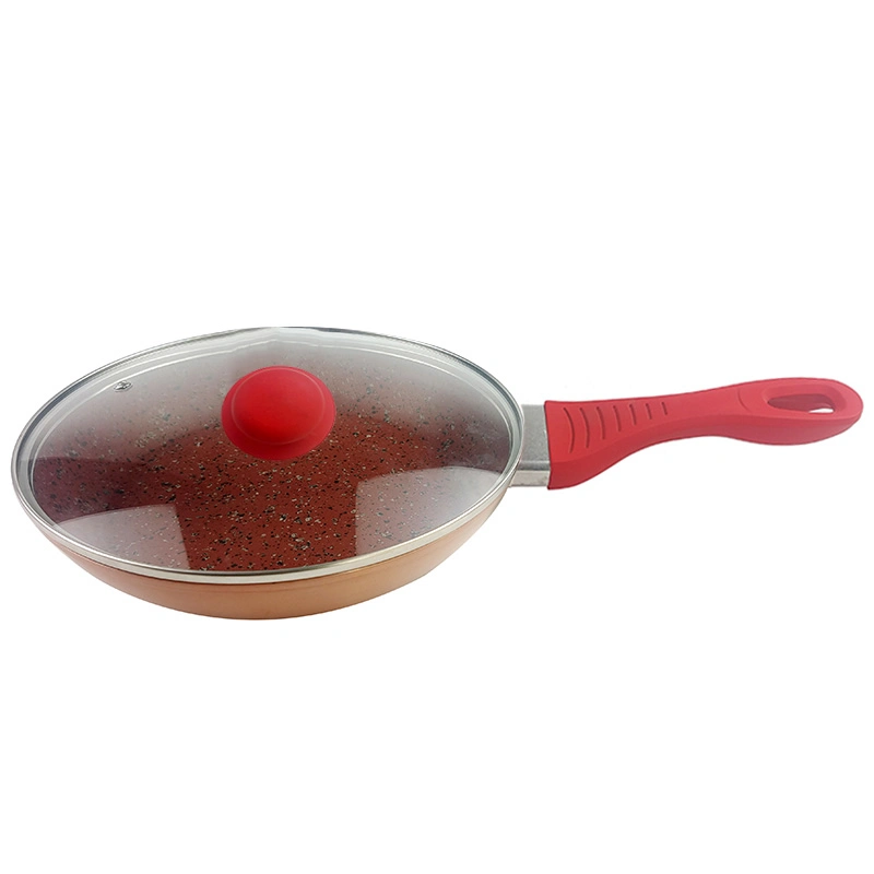 Aluminum Granite Cookware with Glass Lid Non-Stick Frying Pans